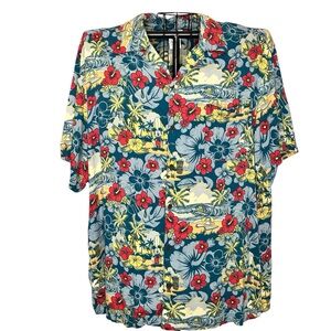 Disney Parks Tiki Hawaiian Aloha Camp Shirt XXL Rayon Mickey Tropical